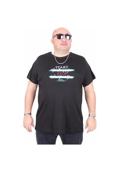 Starbattal Erkek Büyük Beden Sıfır Yaka Tişört Start Stop 25178 Sıyah Siyah Starbattal Erkek Büyük Beden Sıfır Yaka Tişört Start Stop 25178 Sıyah Siyah
