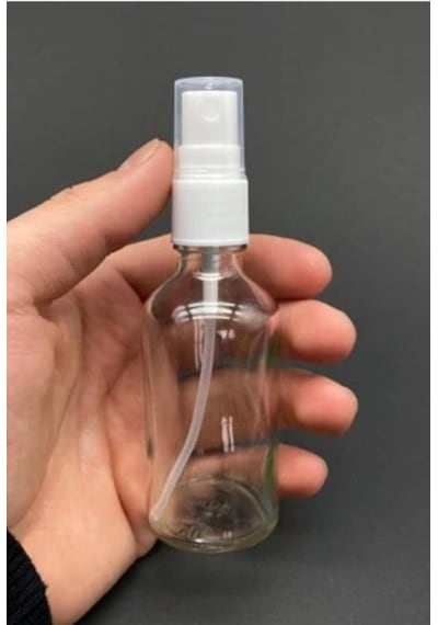 4 Adet Şeffaf Kapaklı Beyaz Sprey Fısfıs Kolonya Dezenfektan Çok Amaçlı Cep Çanta Cam Şişe 50ml