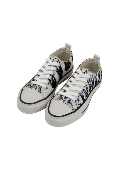Kadın Vegan Beyaz Sneakers - Line Of Rabbits Tasarım Çok Renkli