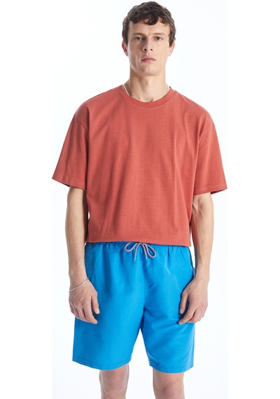 Lcwaıkıkı Classic Mavi Kısa Boy Basic Erkek Deniz Şortu