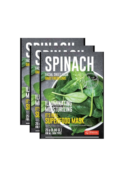 Dermal It's Real Super Gıda Maskesi Ispanak 25Gr 3'Lü Set
