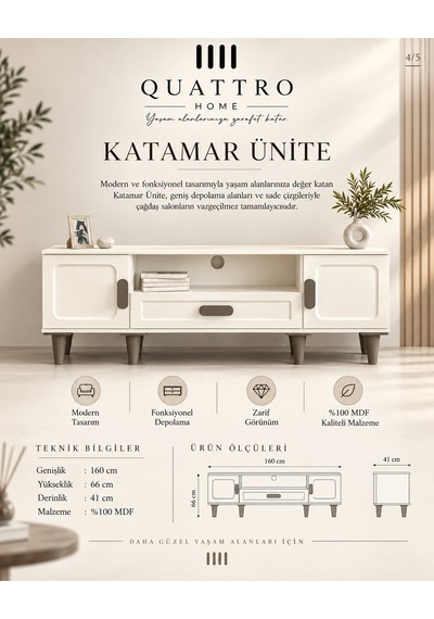 Katamar Tv Ünitesi Beyaz