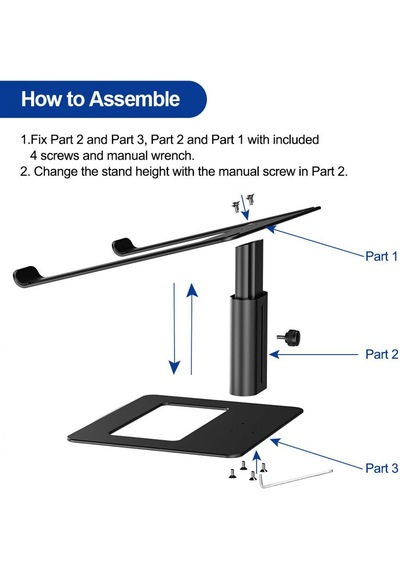 Ayarlanabilir Dizüstü Bilgisayar Standı Asansörlü Laptop Standı