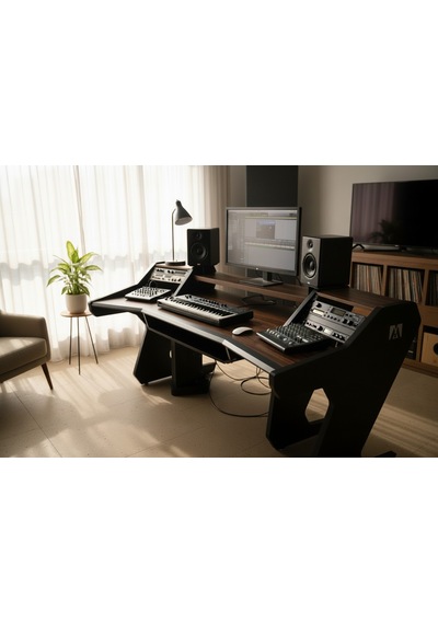 Monodesk Pro Edition Stüdyo Masası Mat Siyah & Latin Ceviz 260 Cm. Siyah - Ceviz