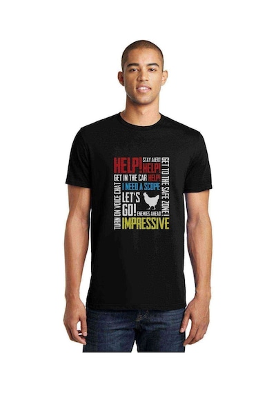 Pubg Karısık Baskılı Siyah Erkek Tshirt