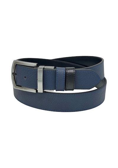Süzer Deri 4 Cm. Çift Taraflı Spor Model Suni Deri Unisex Kot Kemer Lacivert/siyah Lacivert