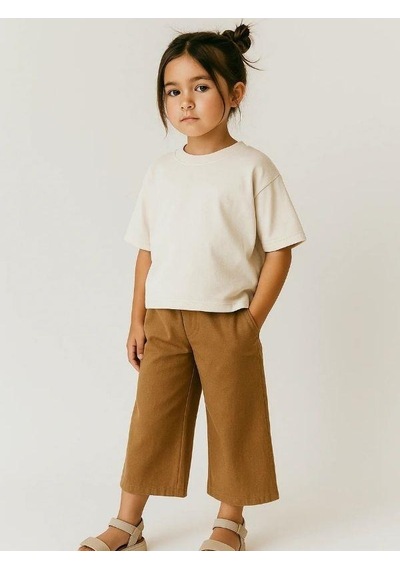 R.g Kız Çocuk Pamuklu Basic Crop T-shirt-15860 Beyaz R.g Kız Çocuk Pamuklu Basic Crop T-shirt-15860 Beyaz
