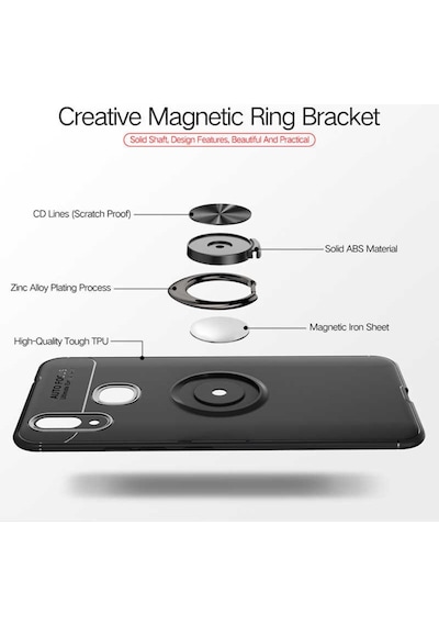 Huawei Y7 Prime 2019 Kılıf Yüzüklü Magnetli Ravel Case