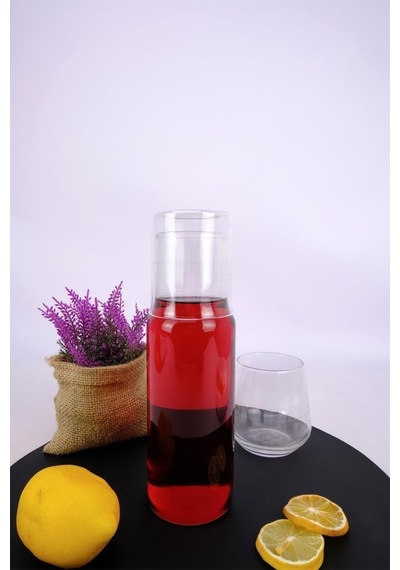 Digithome Cam Kapaklı Başucu Su Ve Meşrubat Sürahisi Karaf Şişe 600 Ml H2o75975 C1-1-18