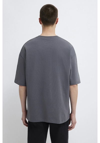 Mavi Erkek Oversize Bisiklet Yaka Basic T-shirt M0613188 Gri Gri