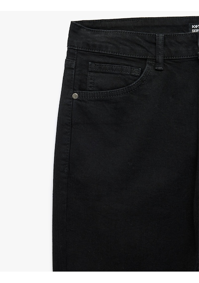 Koton Pamuklu Normal Bel Skinny Jean Pantolon - Michael Jean Siyah 7wam40089nd