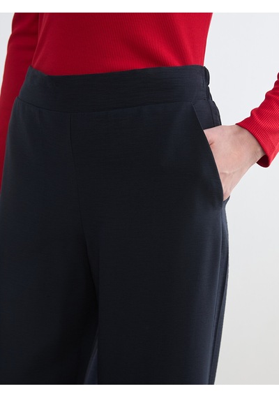 Lcw Modest Lacivert Beli Lastikli Geniş Paça Kadın Pantolon