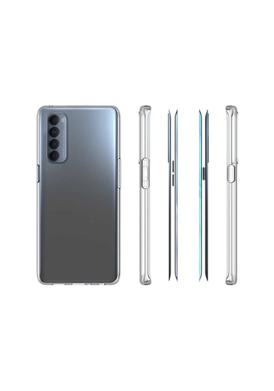 Oppo Reno 4 Pro 4G Kılıf Şeffaf Silikon Hibrit Case Renksiz