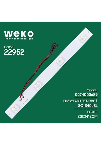 Buzdolabı İç Aydınlatma Ledi Sc-340jbl 0074000689 4 Çipli Lensli Beyaz