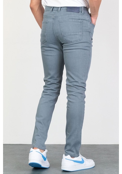 HLT Jeans Erkek Likralı Esnek Mavi Slim Fit Taşlamalı Kot Pantolon -
