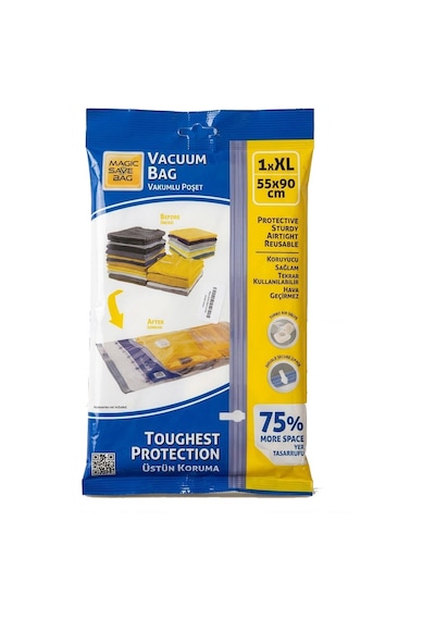 Magic Saver Bag Vakumlu Giyisi Yastık Yorgan Saklama Torbası Poşeti Hurç - Xl - 55x90 Cm. -5 Adet