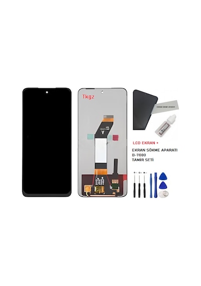 Tkgz - Xiaomi Redmi 10 -2022- Uyumlu Lcd Ekran Dokunmatik Servis + B-7000 + Tamir Seti