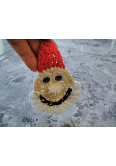 El Yapımı Noel Baba Yılbaşı Anahtarlık 10cm 5cm