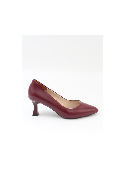 Nesilshoes Nesil Shoes Özma 7021 Bordo Topuklu Kadın Stiletto