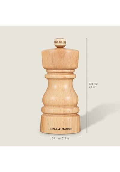 Cole & Mason H233005 Londra Doğal Kayın Tuz Ve Karabiber Değirmenleri 130 Mm Çok Renkli