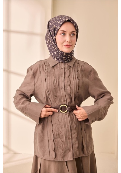 Silk Home Twill İpek Eşarp - 11479-35 Vizon