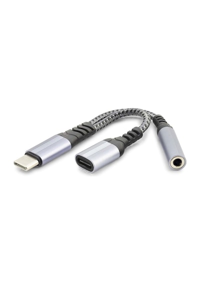 Type-c To Type-c + 3.5 Mm F Kablo Audıo Siyah Gj-014