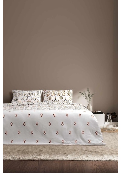 Cotton Collection Kışlık Pazen Tek Kişilik Nevresim Seti Boho Pearl Renkli