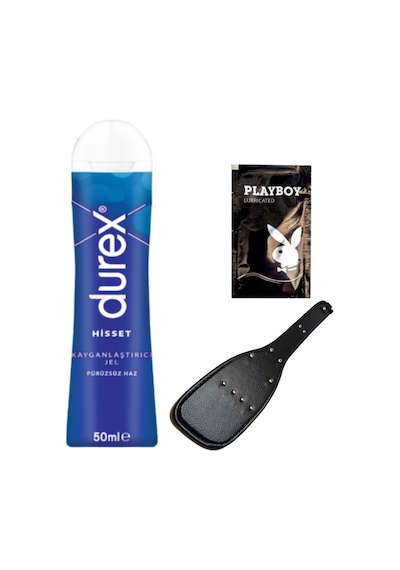 Durex Hisset Pürüzsüz Hazlar 50 Ml Jel + Siyah Deri Şaplak + Hediye