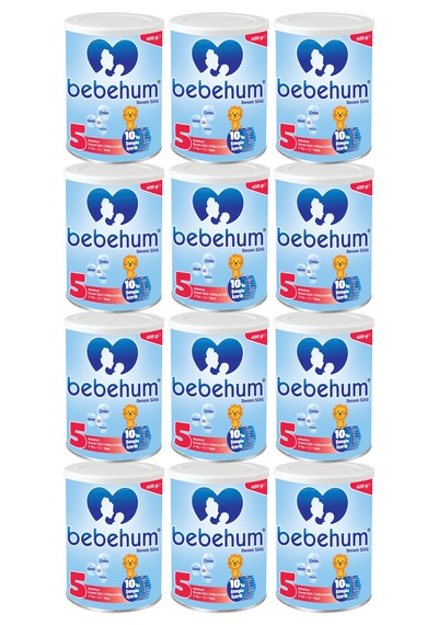Bebehum 5 Numara Teneke Devam Sütü 2 Yaş+ 400 gr x 12 Adet