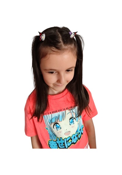 Kuromi Figürlü 4 Lü Lastik-papatya Figürlü Karışık Renkli Çocuk Set Toka Çok Renkli