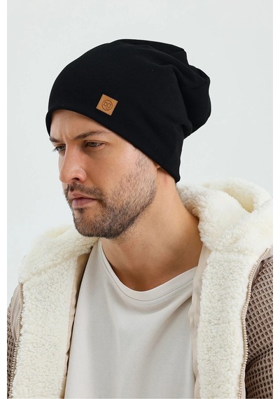Erkek Termal %100 Pamuklu Soft 2 Stil 1 Arada Bere Premium Cuts Serisi - Standart / Siyah Siyah