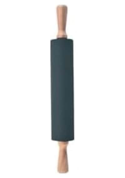 Bambu Saplı Silikon Merdane, Oklava, Hamur Açma Aracı, Siyah, 42 Cm, Yapışmaz Yüzey, Börek Ve Baklava İçin 50 x 22