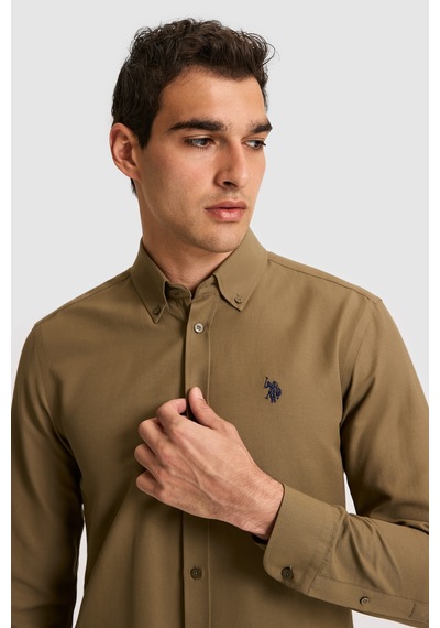 U.s. Polo Assn. Erkek Haki Gömlek Basic 50324708-vr027