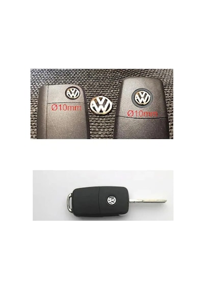 Volkswagen 10mm Anahtar Logosu Amblemi 1 Adet Mutlaka Ölçüm Yapınız Kumandanızı 2.resime Bakınız