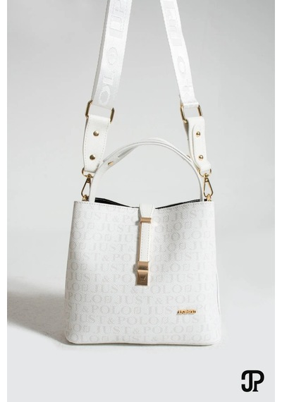 Just Polo Kadın Orta Boy Su Geçirmez Günlük Şık El Ve Omuz Çantası Ebat 23 X 18 Cm Shoulder Bag Beyaz