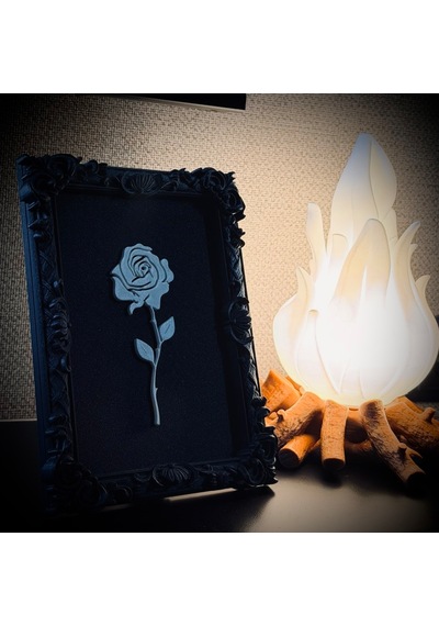 Monarch Rose Kabartma Gül Model Varaklı Premium Tablo 170mm X 230mm