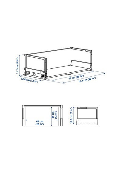 Ikea Maxımera Mutfak Çekmecesi, Beyaz, 80x37 Cm, Yüksek