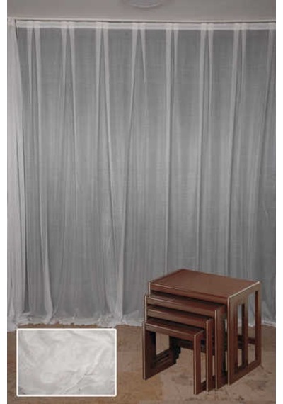 Sık Noktalı Model Krem Renk Hazır Pileli Fon Perde 300x260