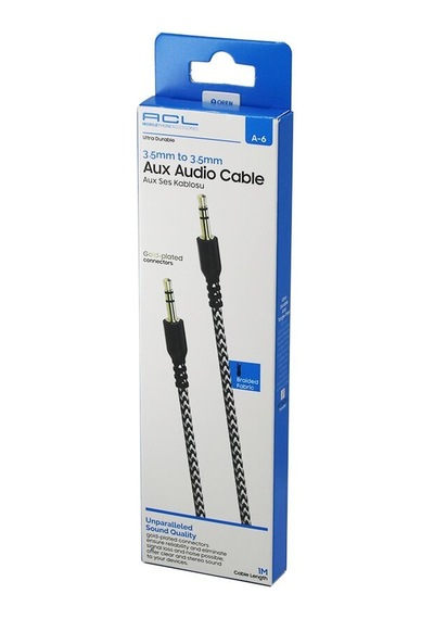 Acl A-6 Örgülü Aux Ses Kablosu 1 M - 3.5 Mm To 3.5 Mm- 20'li Paket Diğer