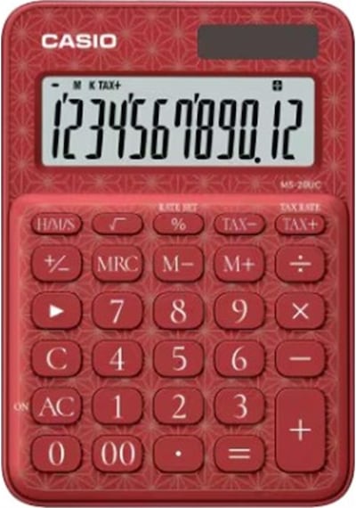 Casio Ms-20uc-jrd 12 Hane Kırmızı Desenli Masa Üstü Hesap Makinesi Diğer
