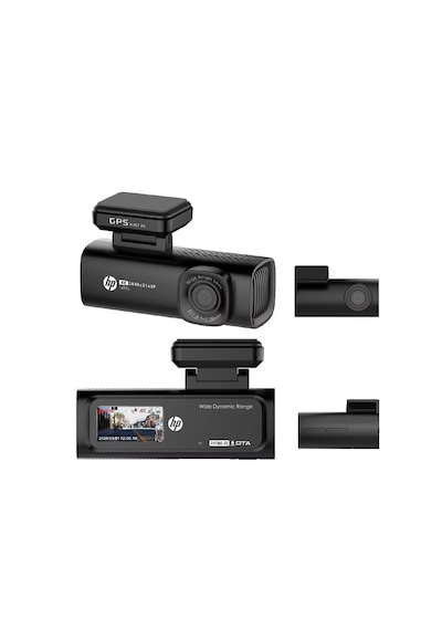 Hp F499x 4k Wdr, Araçiçi Ön + Arka Kamera, 1.5 Inch Renkli Lcd Ekran, Gps Li, Wi-fi Destekli