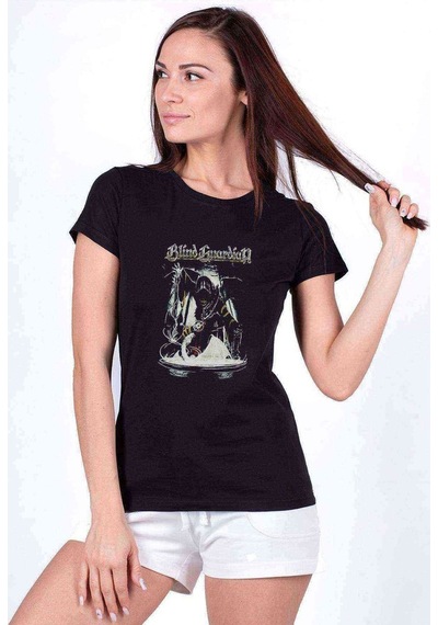 Blind Guardian The Bard'S Song Rock Baskılı Siyah Kadın Tshirt