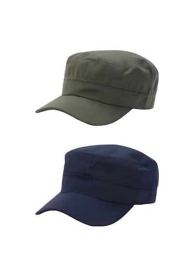 Uniquetrenders Unisex Pamuklu Castro Şapka 2 Adet Haki Lacivert Haki - Lacivert