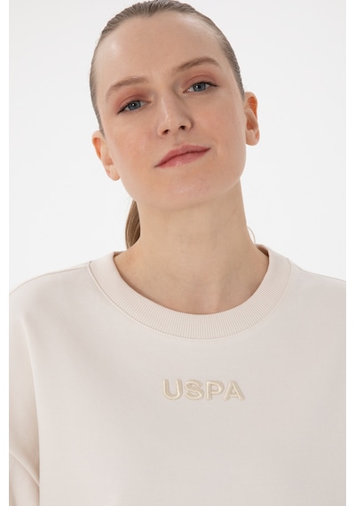 U.S. Polo Assn. Kadın Krem Oversize Bisiklet Yaka Tişört 50294482-VR071