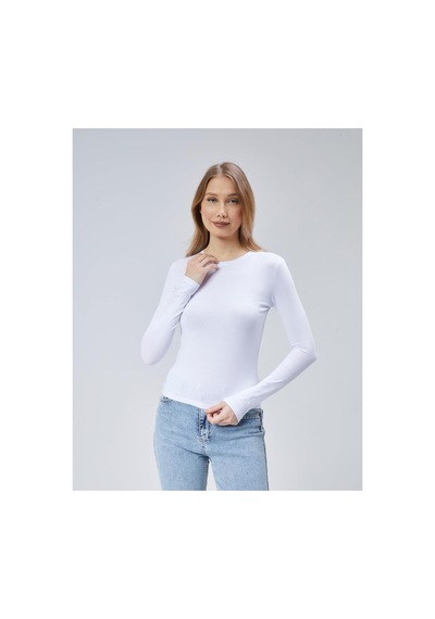Virago Soft Cotton Yuvarlak Yaka Uzun Kol Bluz/body Beyaz - 686786243 Beyaz - 686786243 Beyaz