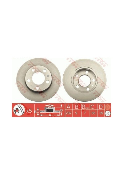Volkswagen Bora Arka Fren Diski 1.6 102 Beygir 1999-2006 Trw
