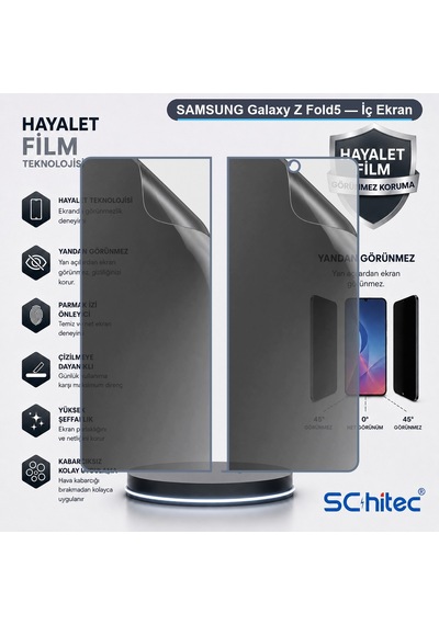 Schitec Samsung Samsung Galaxy Uyumlu Z Fold5 İç Ekran Hayalet Hidrojel Koruyucu