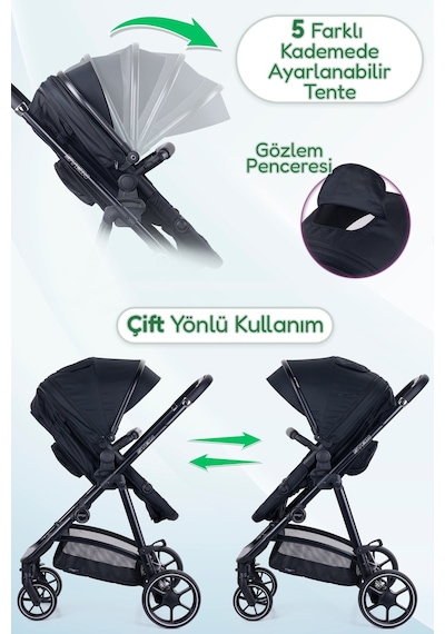 Prego Stein Çift Yönlü Portbebeli Travel Sistem Bebek Arabası Uv Tenteli