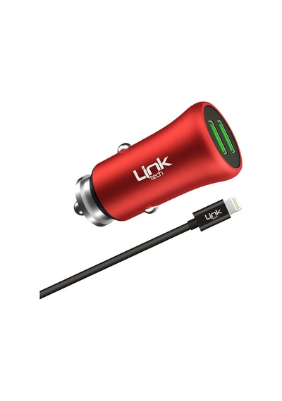 Linktech M582 Metal Araç Şarj Adaptörü ve Lightning Kablo Set 2.4 Siyah