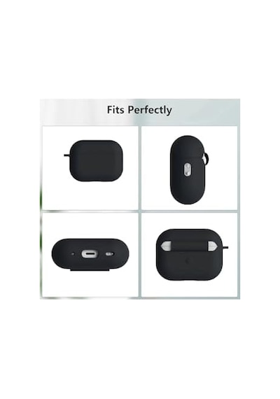 Caseonn Kılıf Askı Aparatlı Lansman Siyah Siyah Apple Airpods Pro 3 İle Uyumlu
